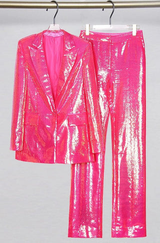 Gina Sequin Blazer Pants Set