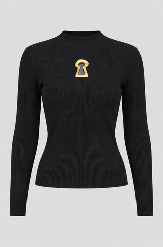 Valeria Ribbed Keyhole Sweater