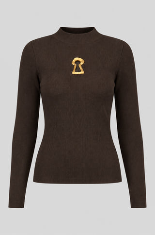 Valeria Ribbed Keyhole Sweater