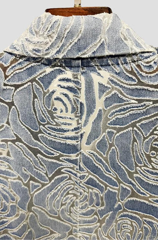 Rosalie Floral Denim Jacquard Pantsuit