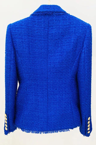 royal blue tweed blazer