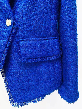 royal blue tweed blazer