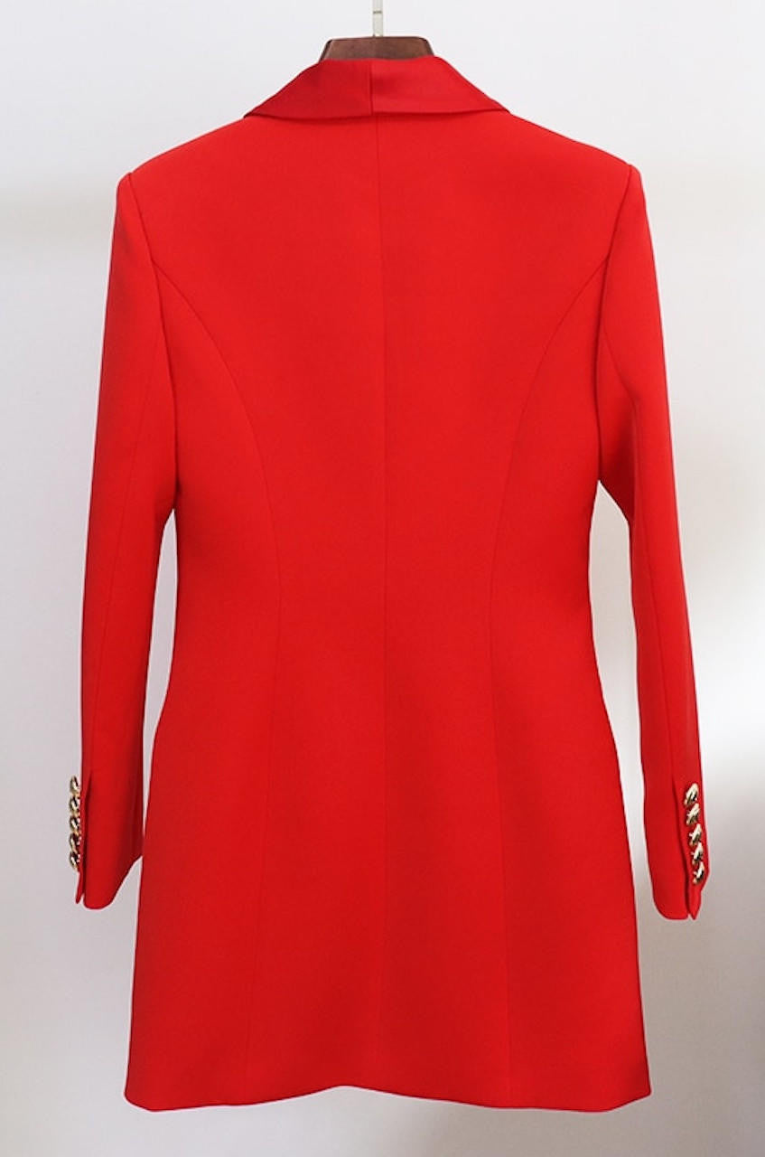 Satin Collar Blazer Dress shopUNIQUES.com Satin Collar Blazer Dress shopUNIQUES.com