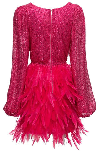 Bianca Sequin Ostrich Feather Dress