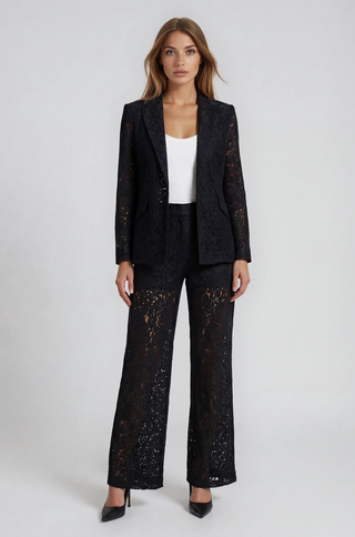 Étoile Sheer Lace Blazer & Pants Set