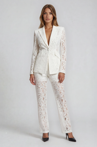 Étoile Sheer Lace Blazer & Pants Set