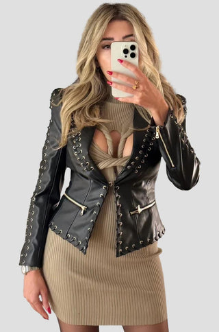 Bonika Laced Leather Blazer
