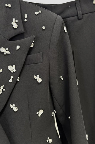 Noir Crystal Embellished Pantsuit