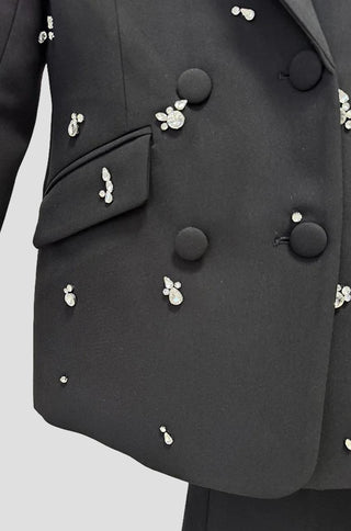Noir Crystal Embellished Pantsuit