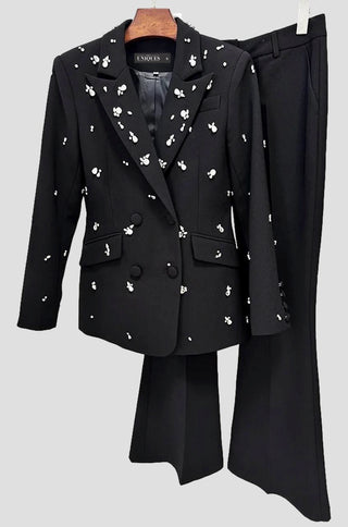 Noir Crystal Embellished Pantsuit