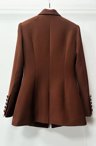 Claudia Tailored Chocolate Brown Pantsuit