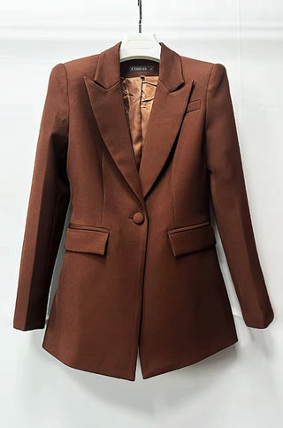 Claudia Tailored Chocolate Brown Pantsuit