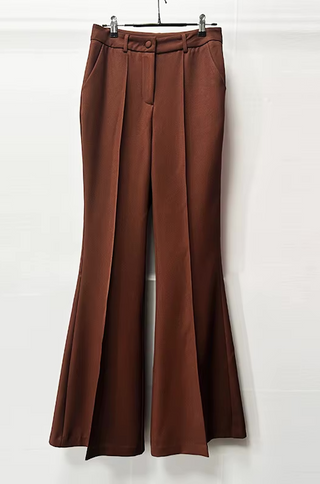 Claudia Tailored Chocolate Brown Pantsuit