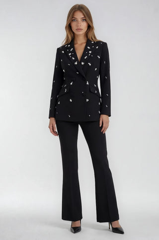 Noir Crystal Embellished Pantsuit