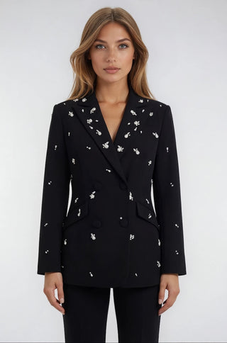 Noir Crystal Embellished Pantsuit