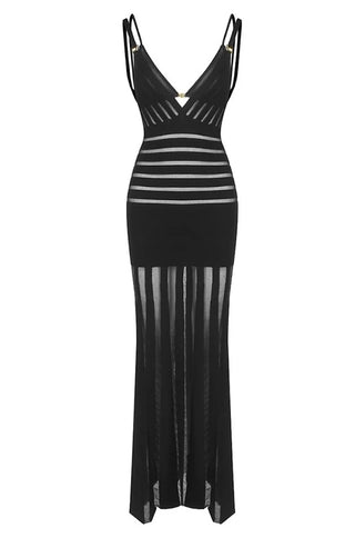 Inka Sheer Striped Maxi Dress