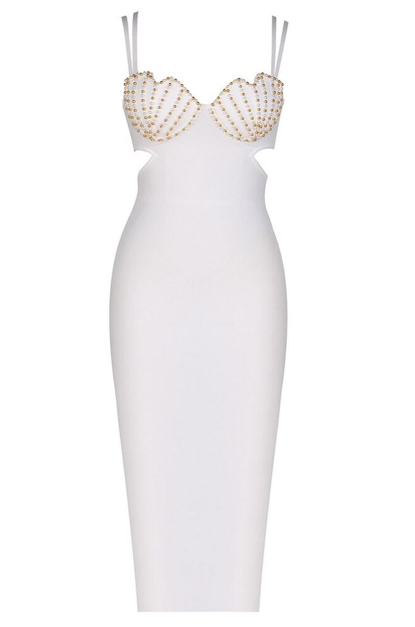 Tamara Beaded Bandage Midi Dress shopUNIQUES.com Tamara Beaded Bandage Midi Dress shopUNIQUES.com