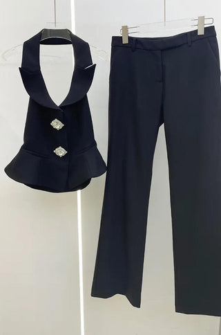 Peplum Vest & Pants Set