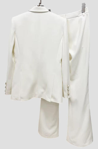 Aurelia Waist-Tie White Pantsuit