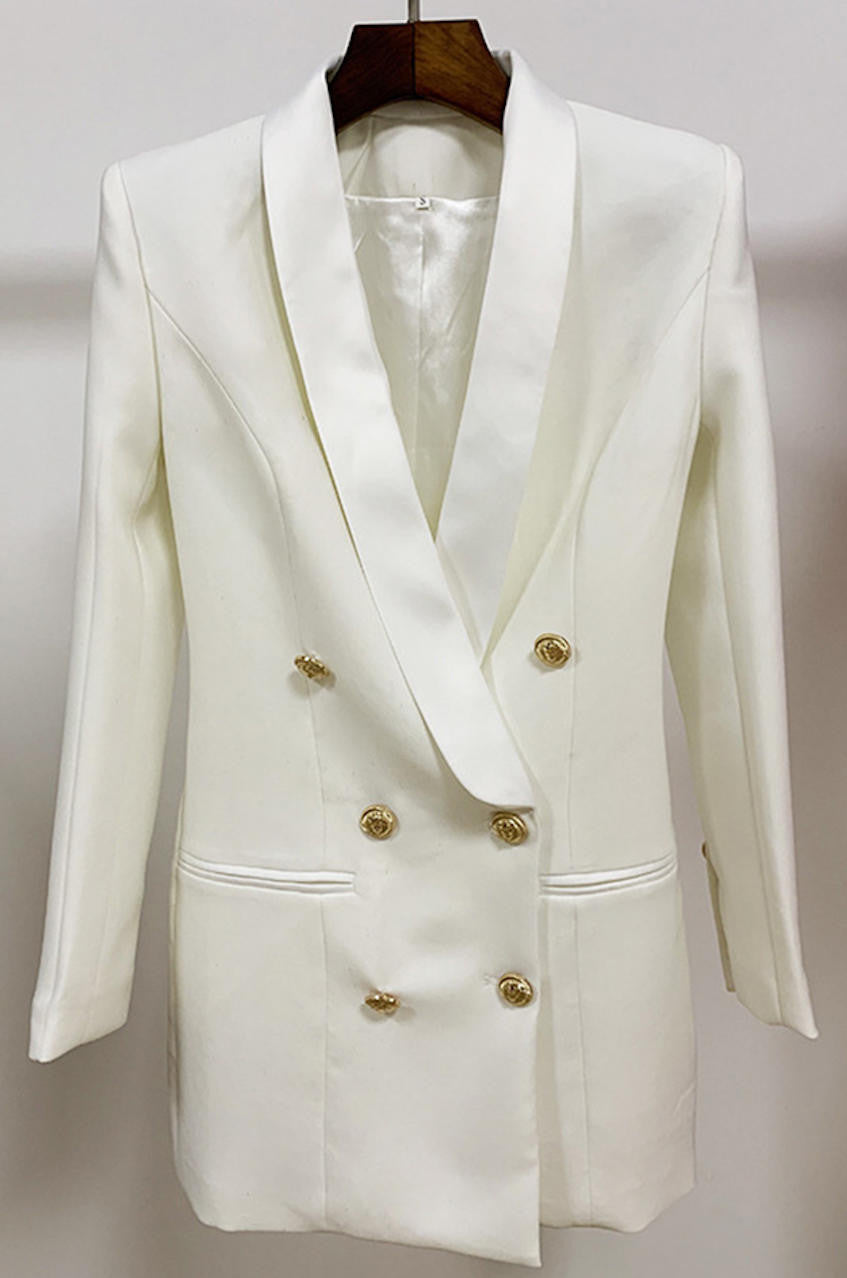 Satin Collar Blazer Dress shopUNIQUES.com Satin Collar Blazer Dress shopUNIQUES.com